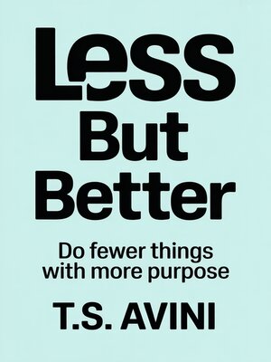cover image of Less but Better